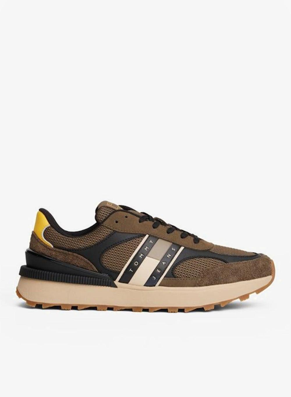 Khaki Suede Low-Top Sneakers EM0EM01537RBM - Image 1
