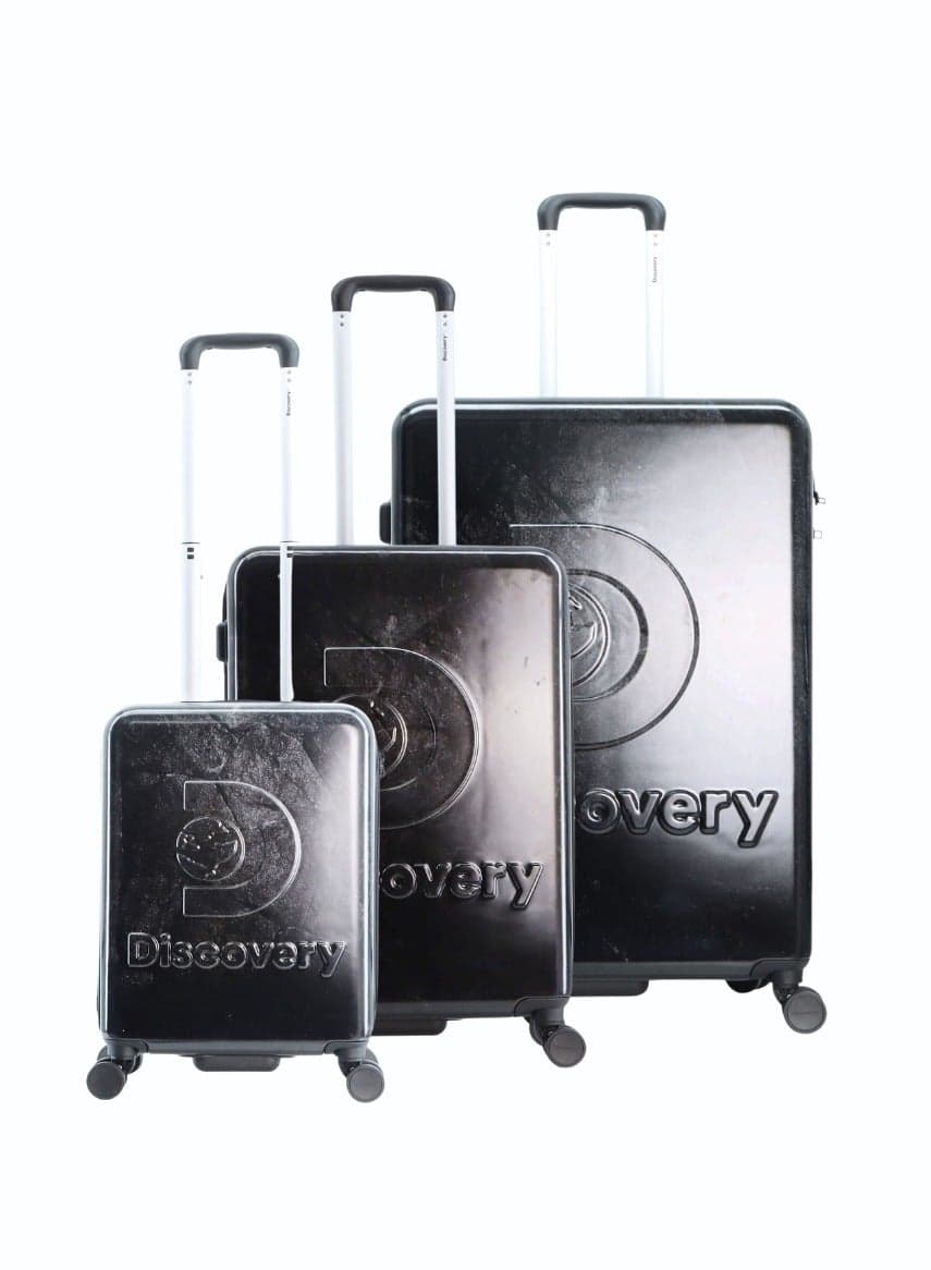 Discovery Stone ABS 3-Piece Spinner Suitcase Set Black - Image 1