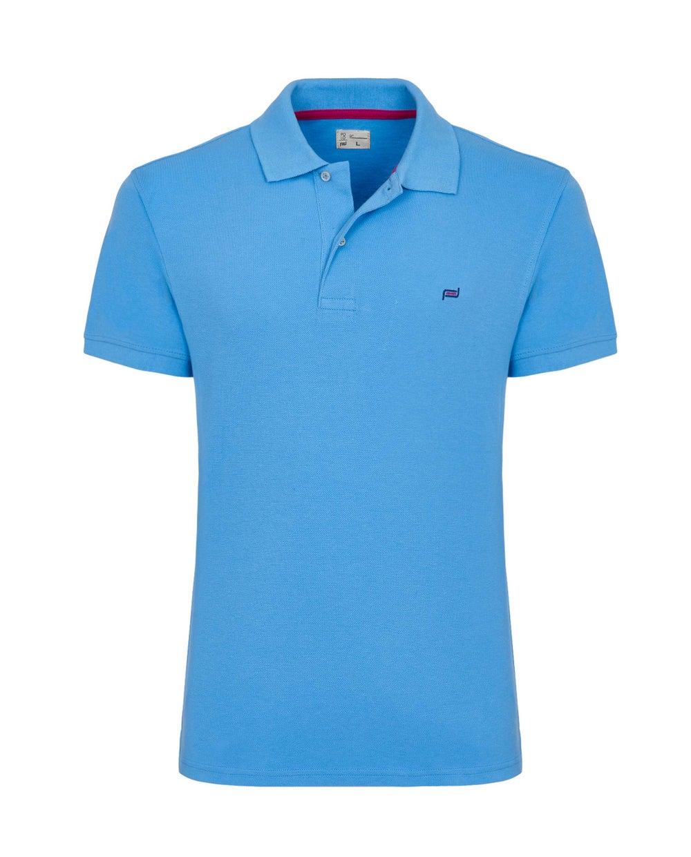 Azure Cotton Polo Shirt Classic Casual Fit - Image 1