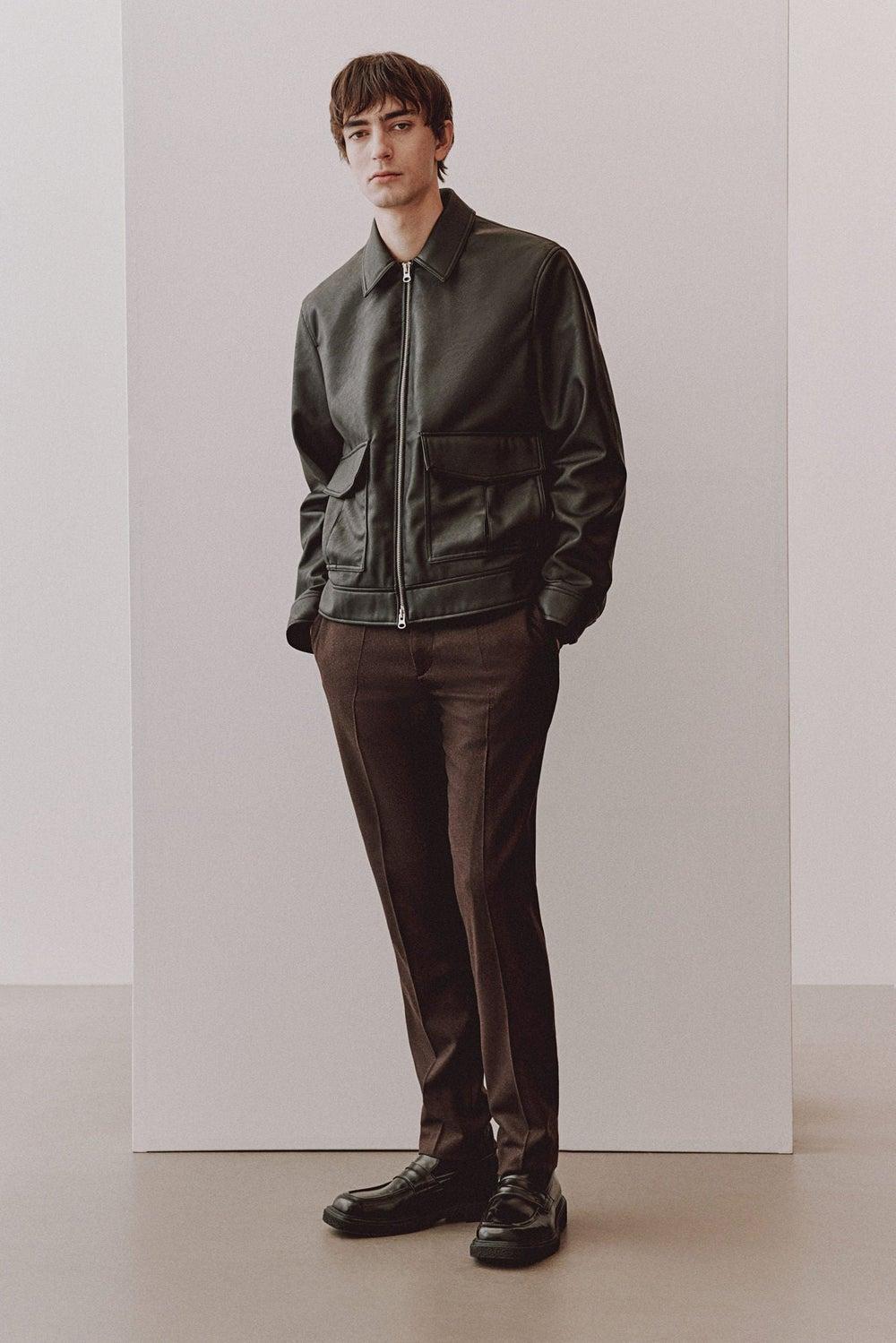 Slim Fit Wool-Blend Twill Trousers - Image 1