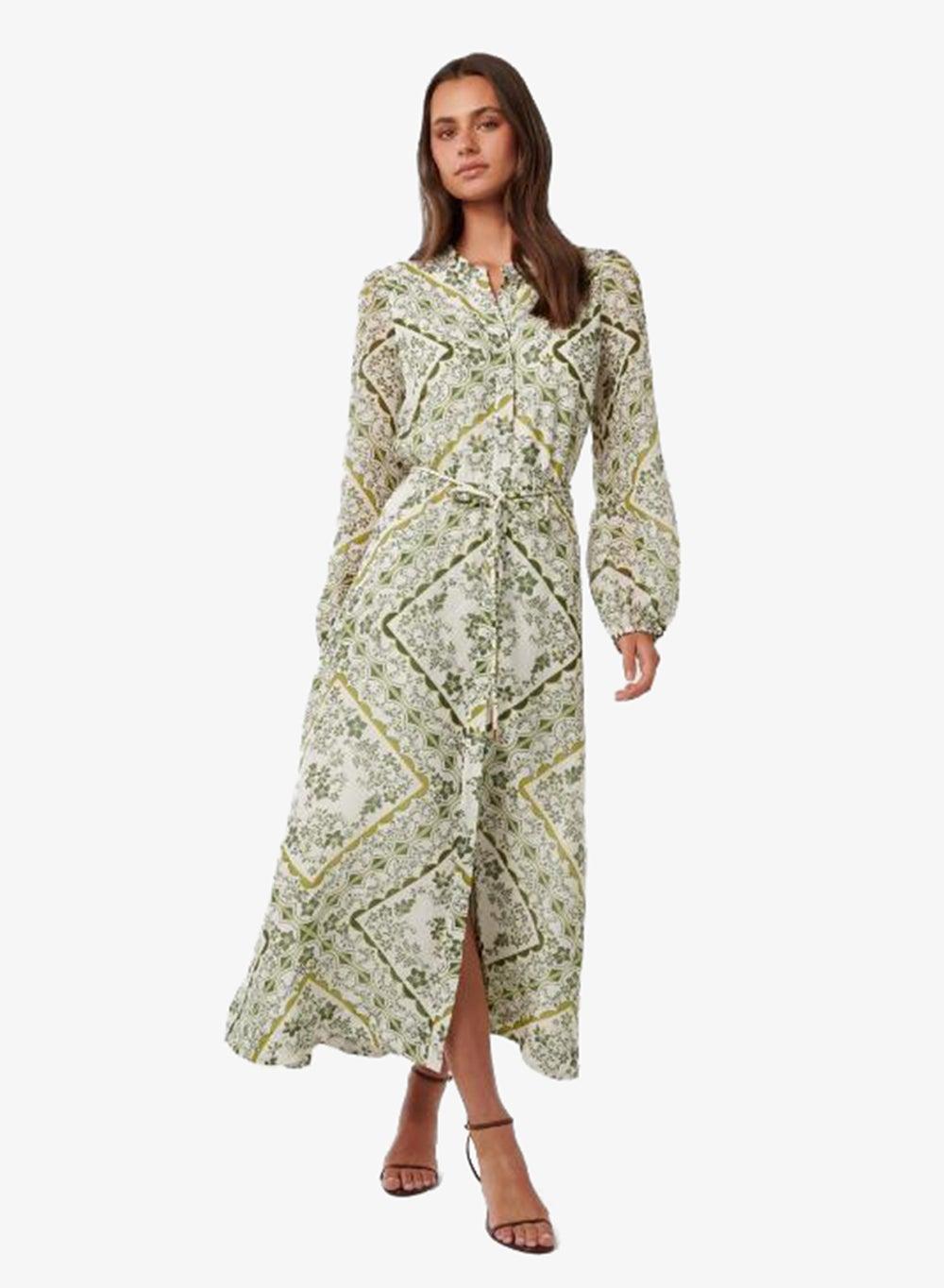 Penelope Printed Long Sleeve Midi Shirt Dress - Image 1