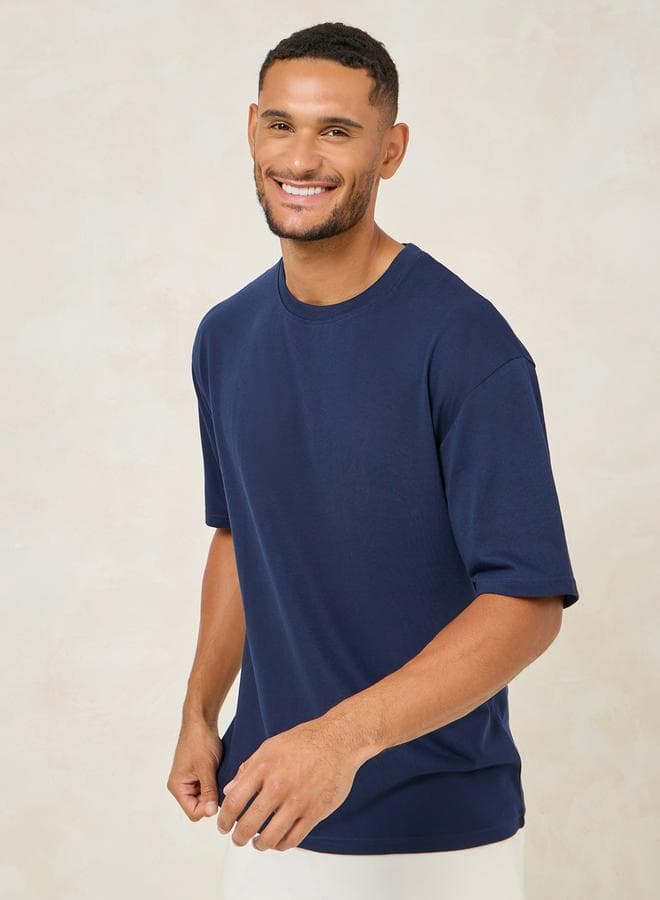 Tiger Graphic Oversized T-Shirt 7008339722 Navy Blue - Image 1