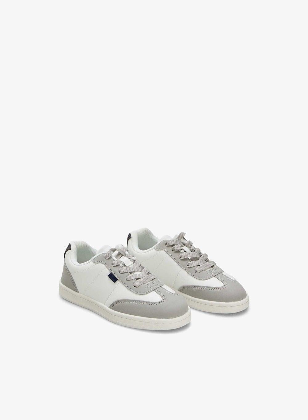 Boys Grey Low-Top Trainers Lightweight Everyday Sneakers - Image 1