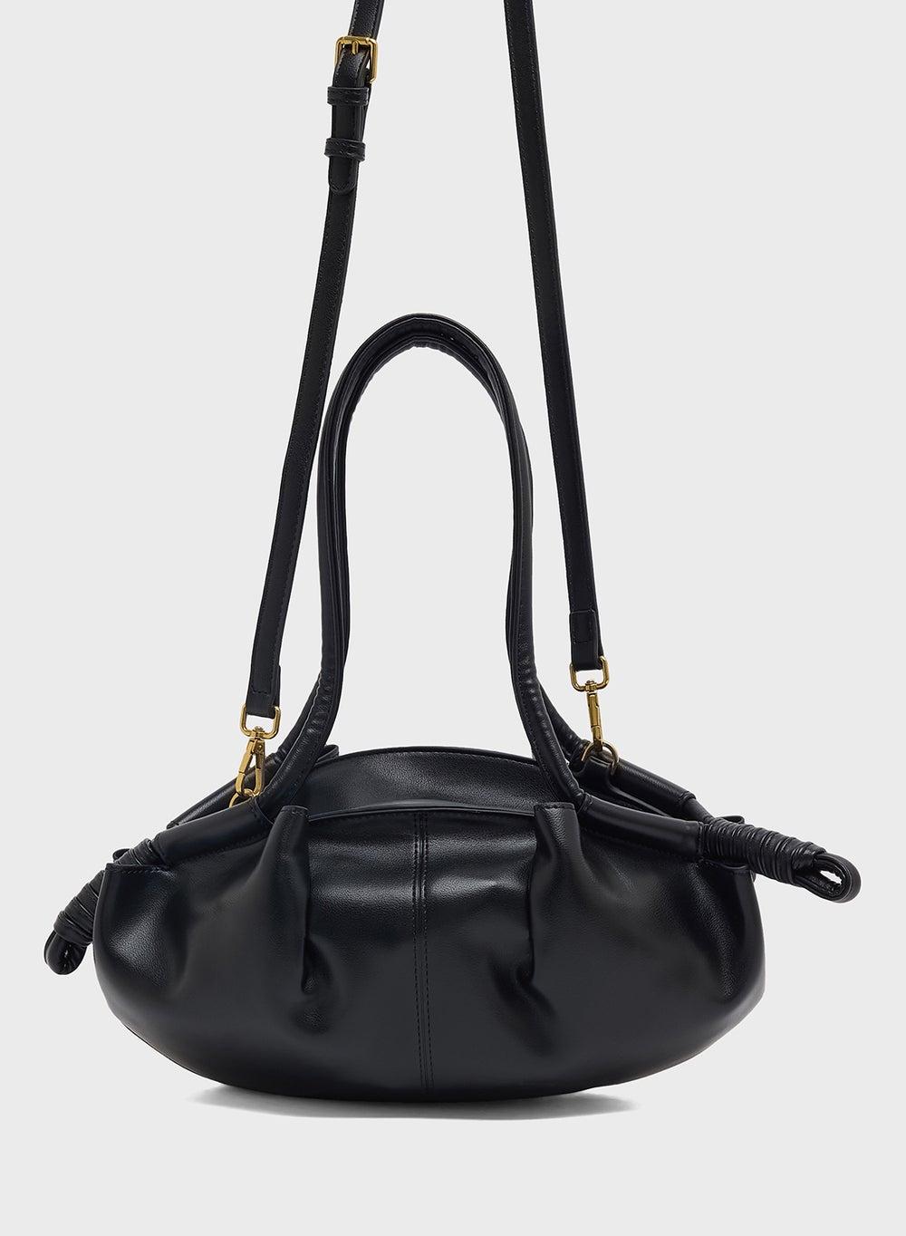 Vc99777 Scrunched Black Crossbody Bag - Image 1