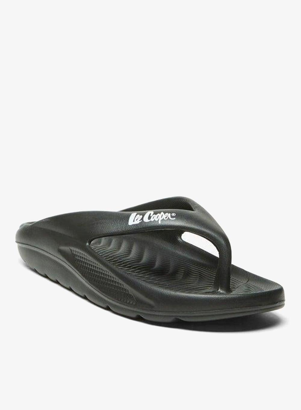Cy 9955Black Textured Men's Thong Slippers - Image 1
