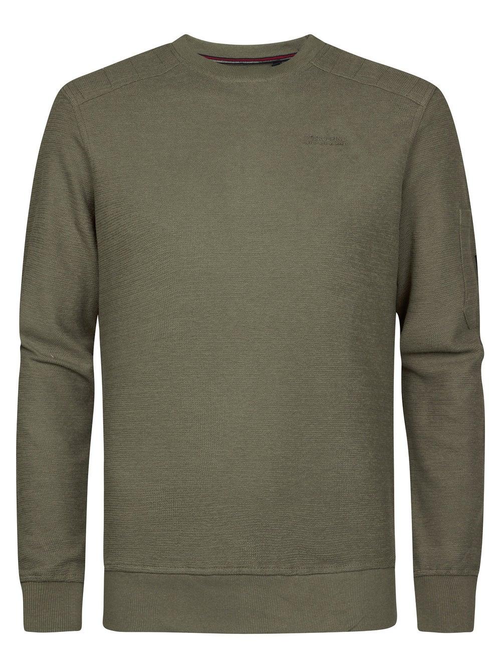 Men’s Mossy Stone Round Neck Classic Fit Sweater - Image 1