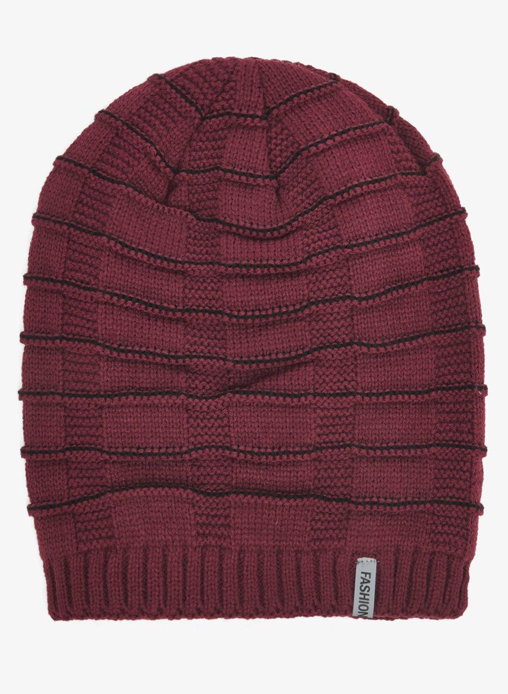 Maroon Casual Beanie TIWM114 - Image 1