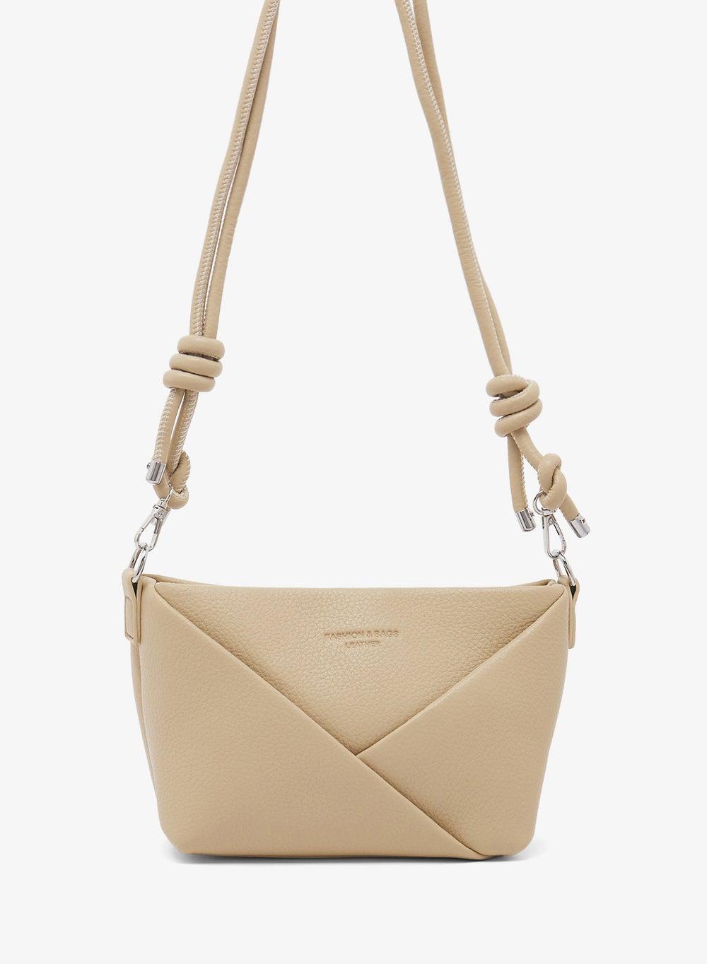 Pleated Beige Crossbody Bag 9015 - Image 1