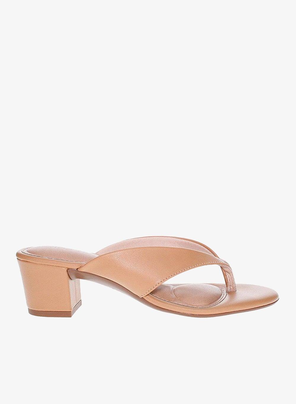 Tan Slingback Low Heel Sandals for Women - Image 1