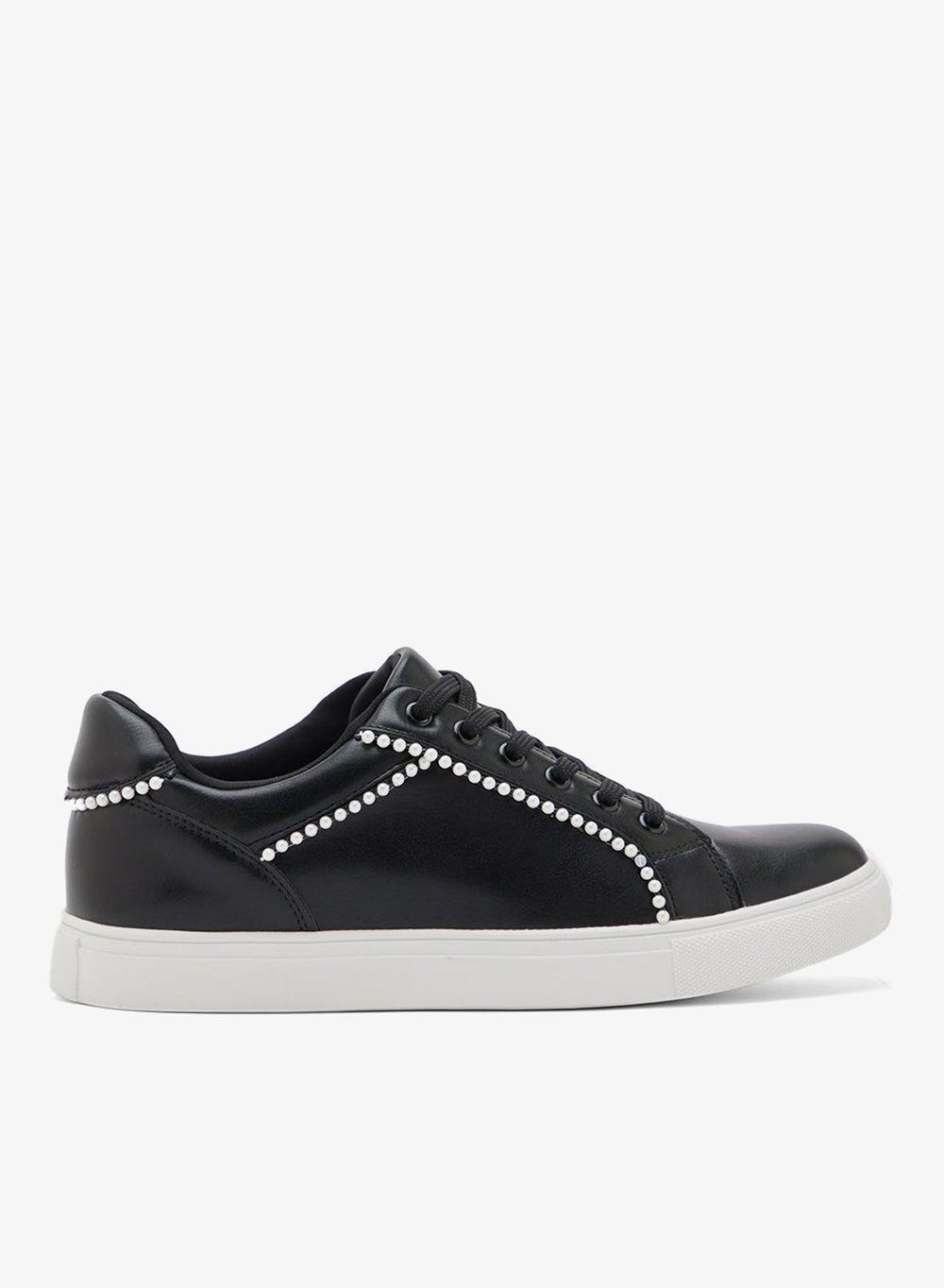Black Pearl Detail Low-Top Sneakers D19 - Image 1