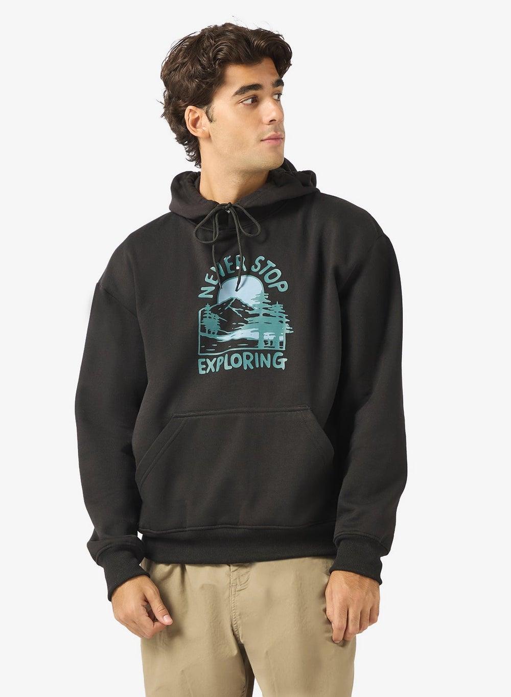 Adnhd123 Black Graphic Print Hoodie for Men - Image 1