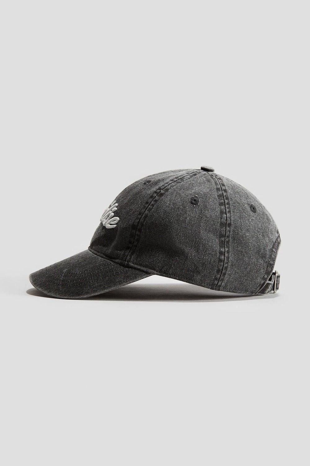Dark Grey Cotton Cap with Adjustable Metal Tab - Image 1