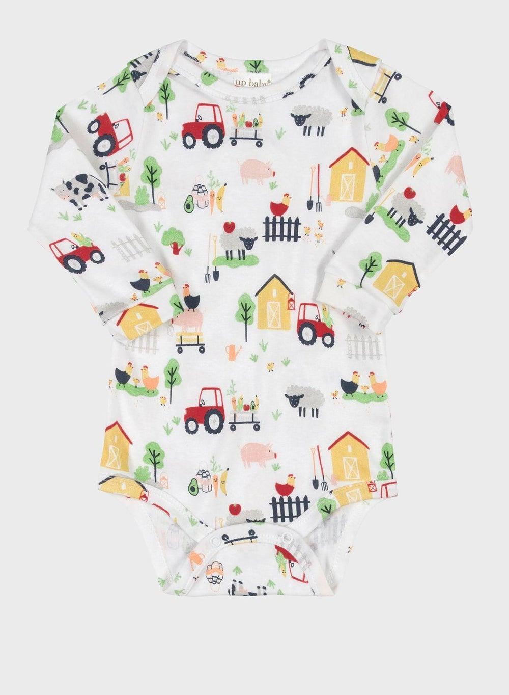 Infant Farm Print Cotton Bodysuit - Image 1