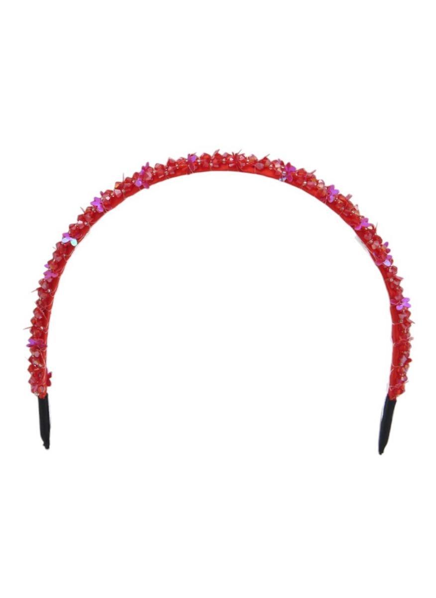 Anna Butterfly Red Girls Headband with Crystal Accents - Image 1