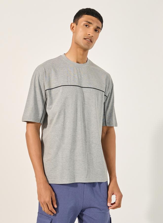 Styli Contrast Seam Oversized Graphic T-Shirt 7008341145 - Image 1