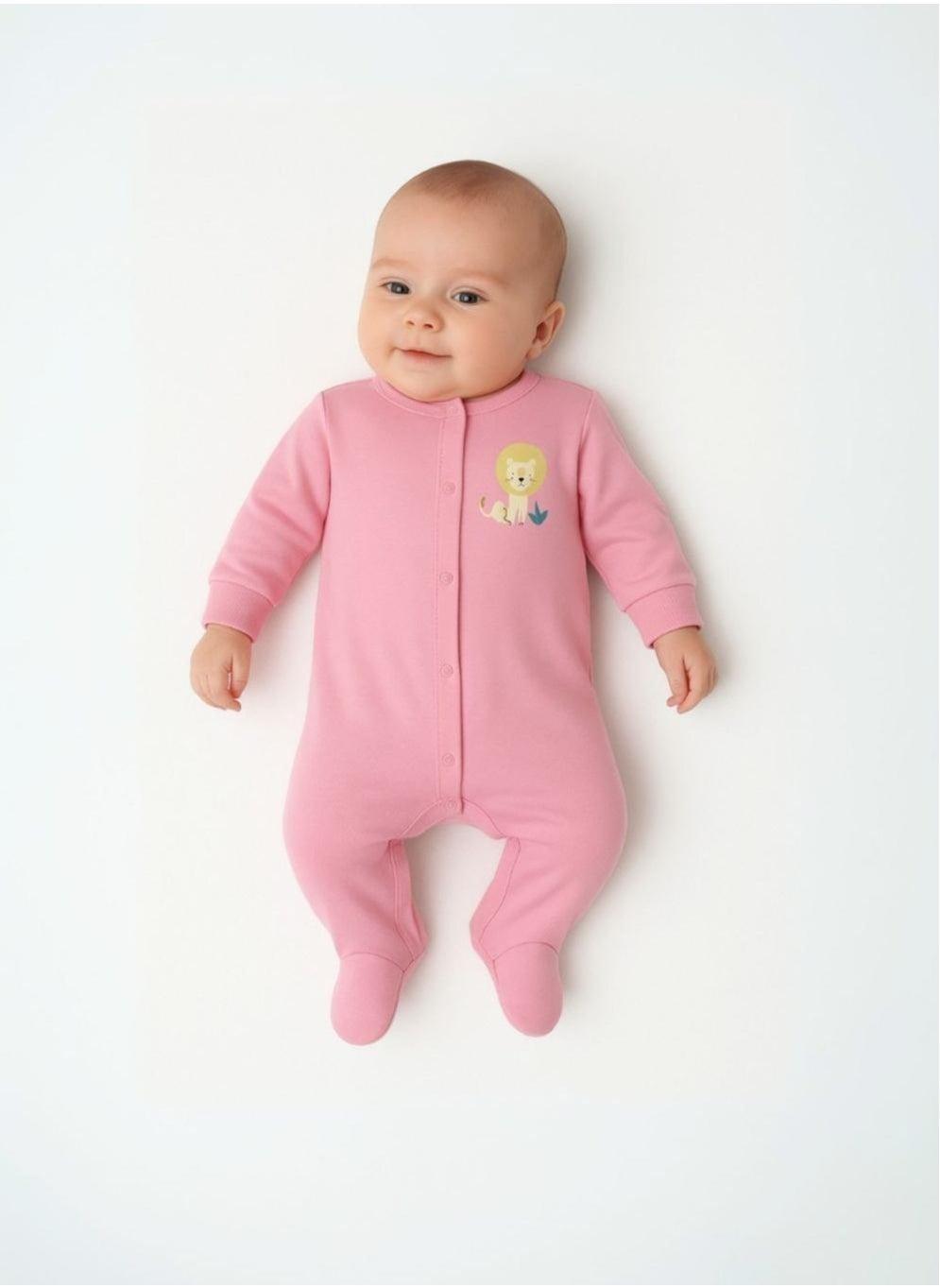 Girls 4 Pack Cotton Footed Sleepsuits Purple Set - Image 1