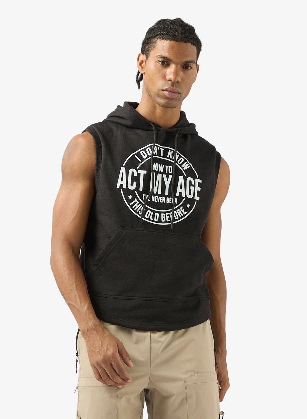 Adan Hd 81 Oversized Sleeveless Tank Hoodie Black - Image 1