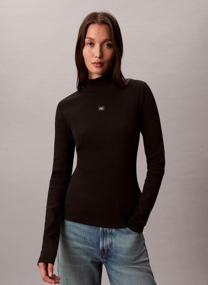 Black Graphic High Neck Tunic Top Lv047D203Gub1 - Image 1