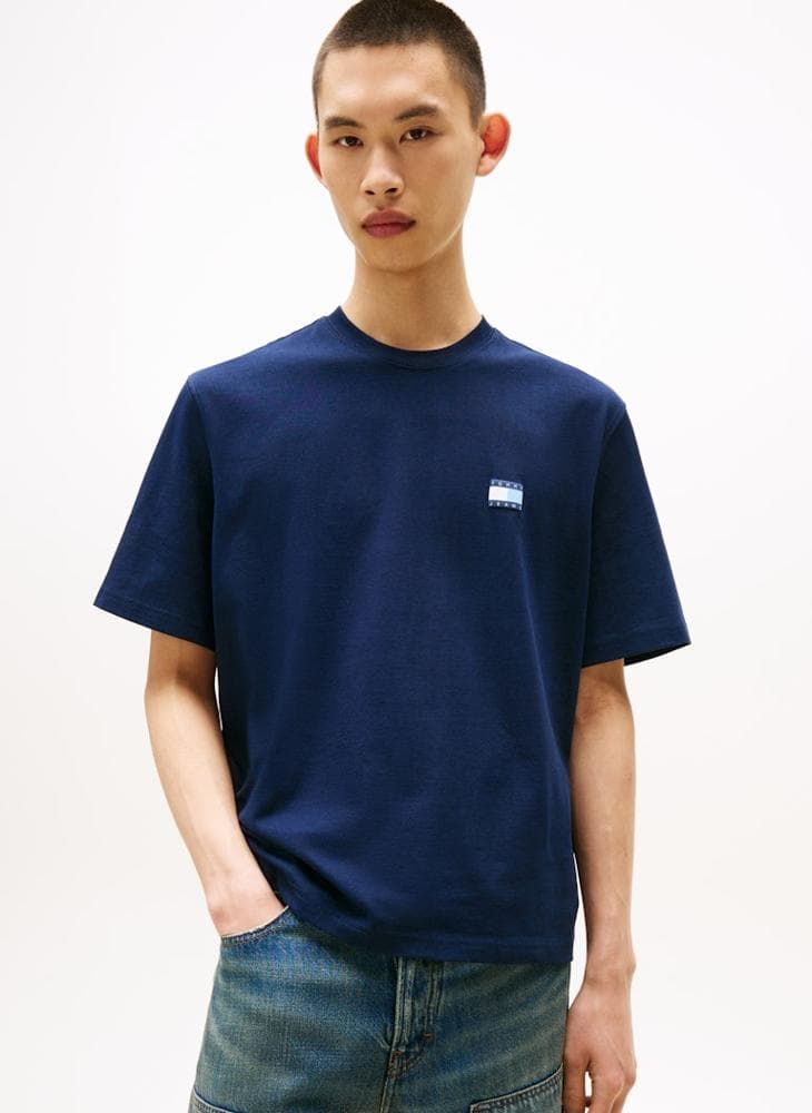 Tommy Jeans Archive Fit Blue Cotton T-Shirt - Image 1