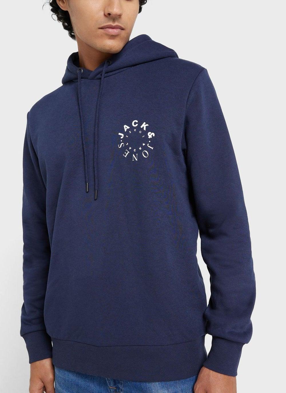 Navy Blazer Logo Hoodie – Casual Pullover - Image 1