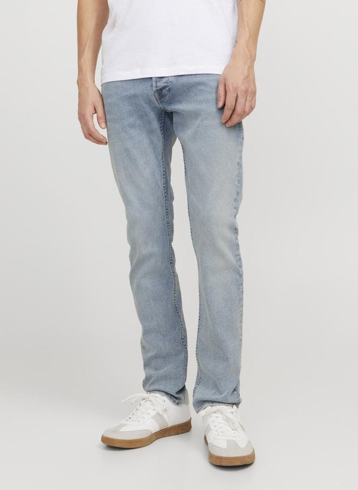 Blue Stonewashed Relaxed Slim Fit Jeans 12269466 - Image 1
