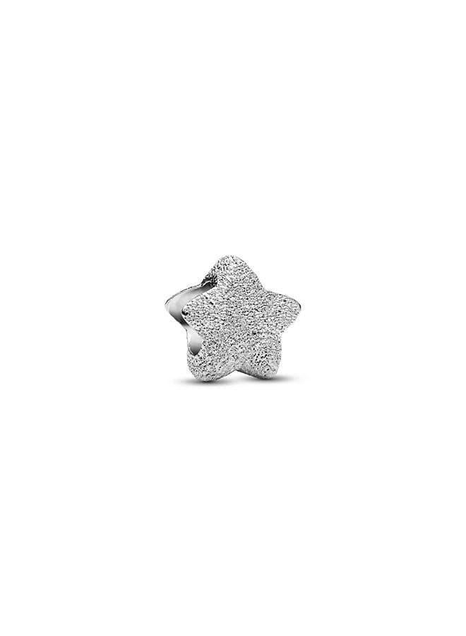 Textured Star Mini Charm in Sterling Silver - Image 1