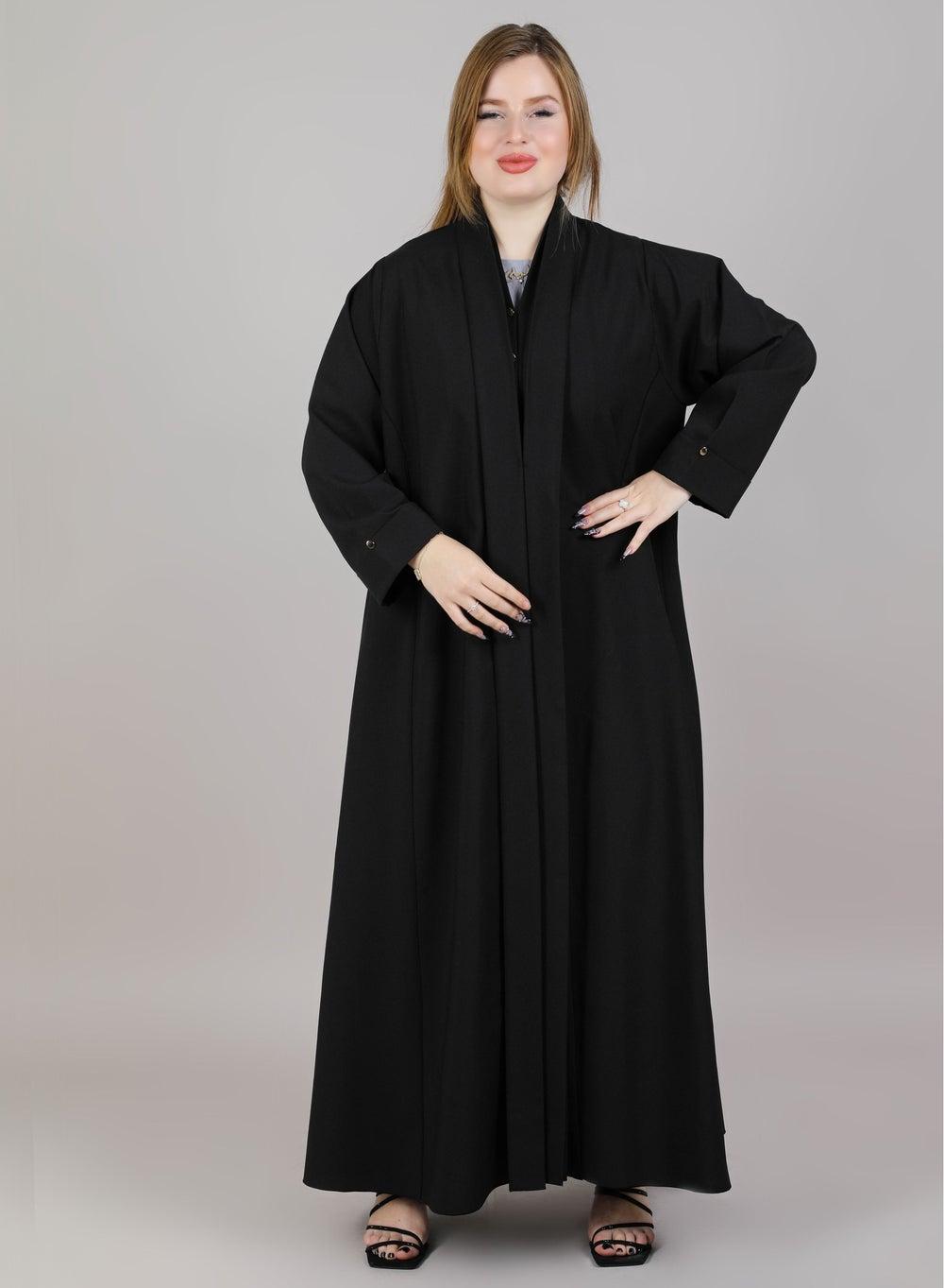 MSquare Black Crepe Open Casual Abaya Maxi - Image 1