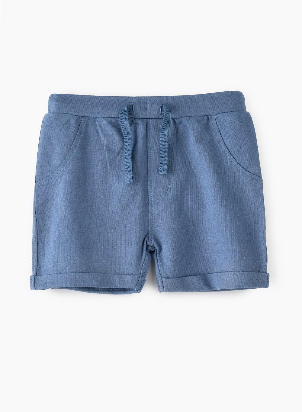 Oainb SP2405 Boys Breathable Cotton Knit Shorts Blue - Image 1