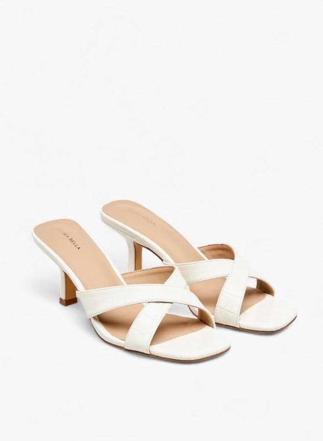 Flora Bella Cross Strap Kitten Heel Slip-On Sandals - Image 1