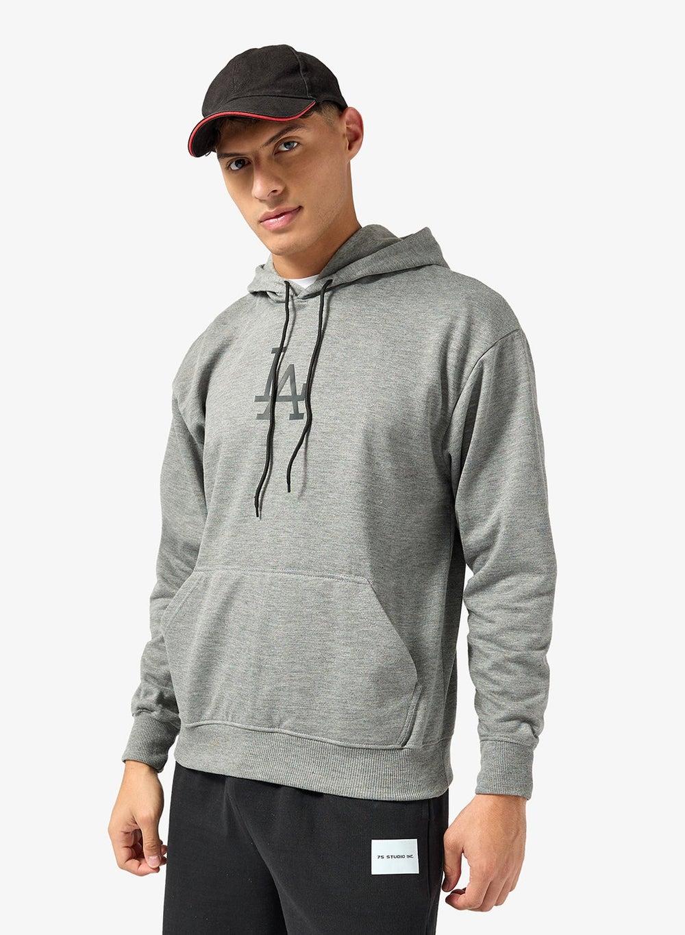 Grey Graphic Logo Hoodie Adnhd113 Premium Pullover - Image 1