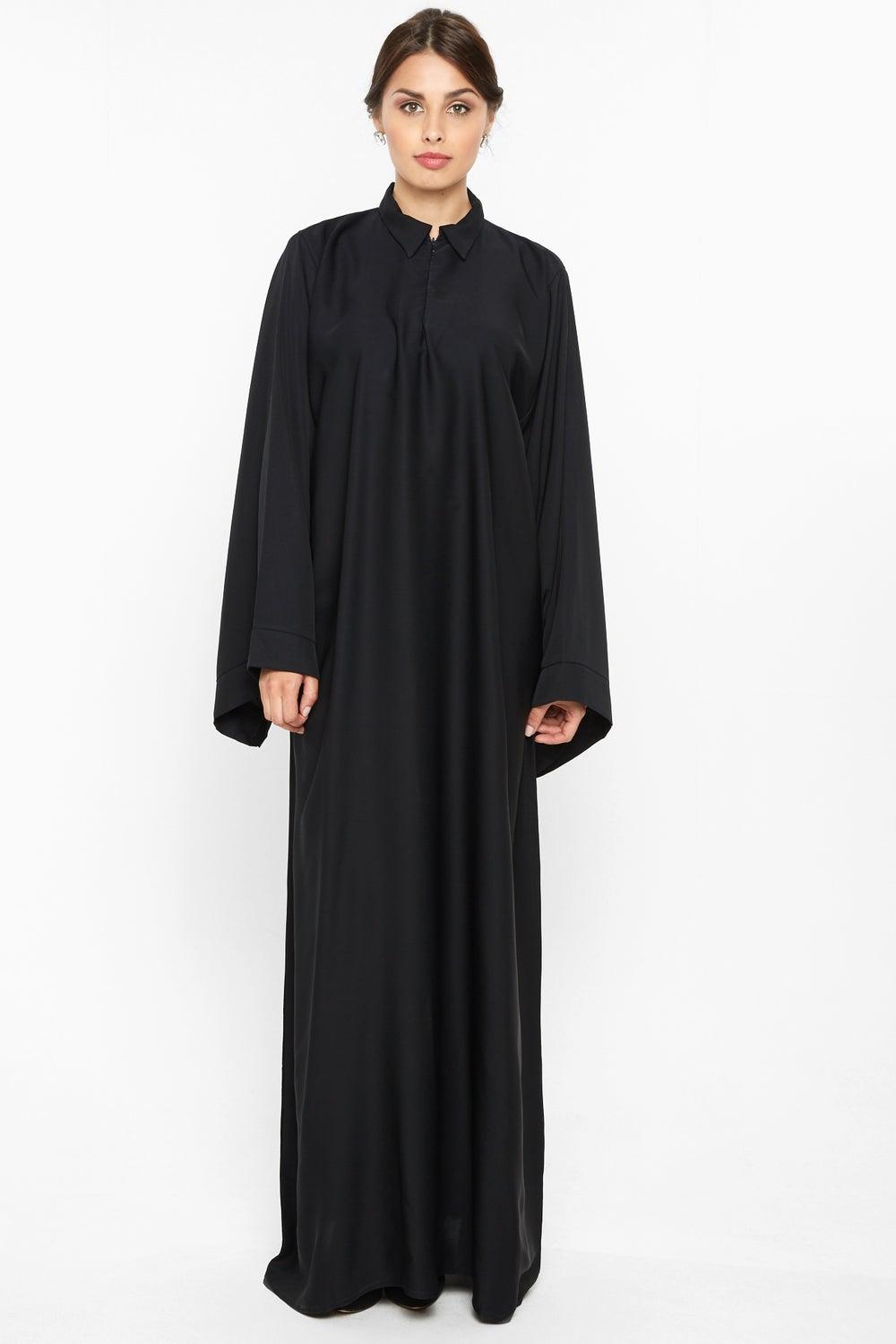 AJ562A High Collar Premium Nida Abaya - Image 1