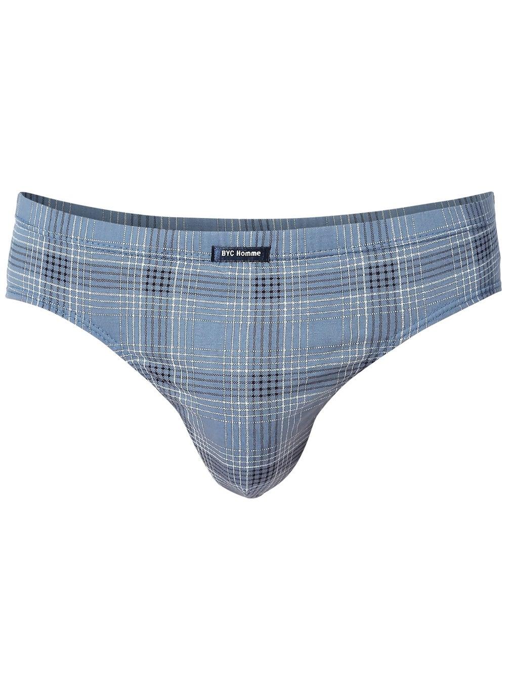 Byl2200 Premium Printed Cotton Men’s Brief – Blue - Image 1