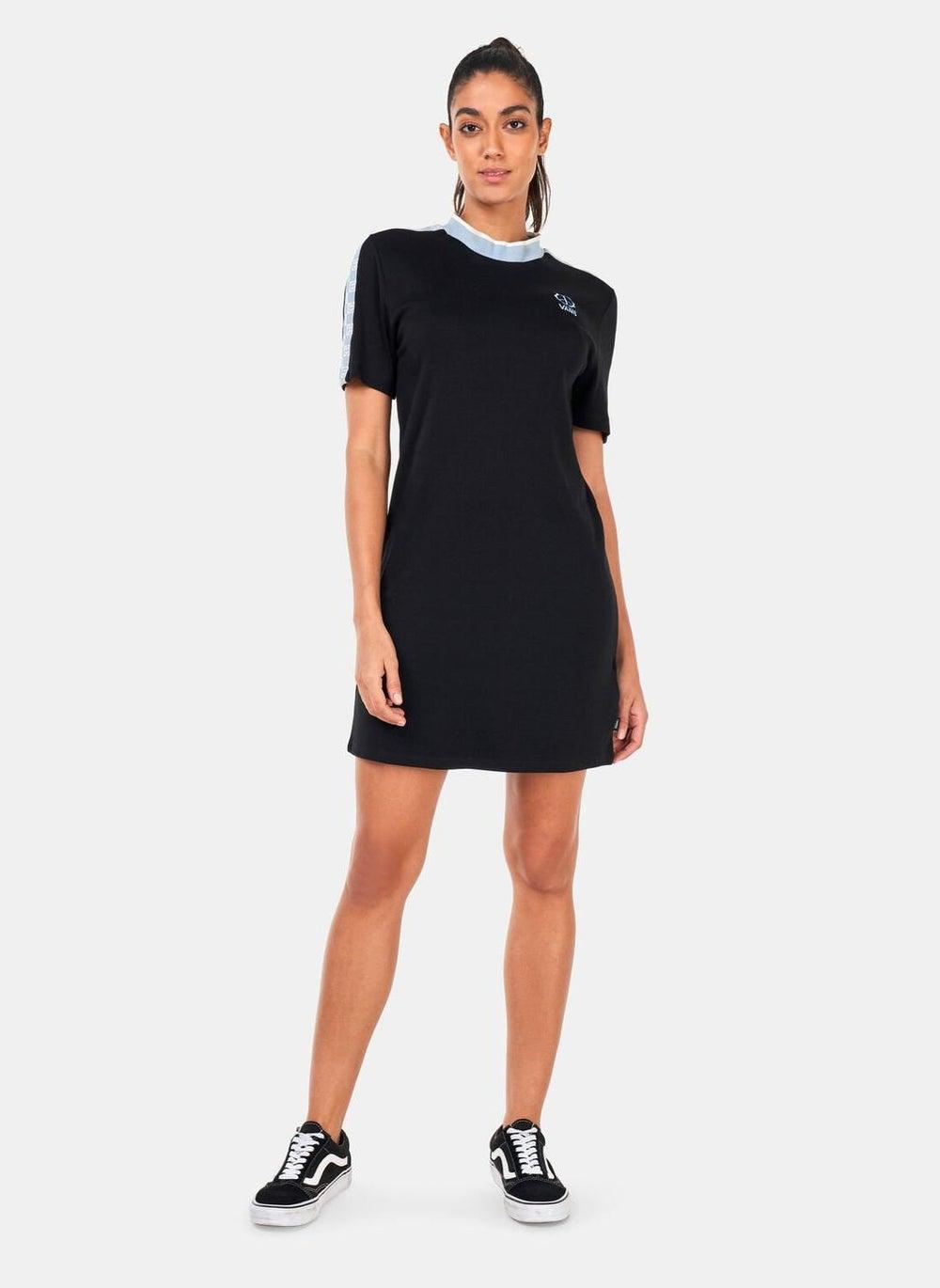 Peace Checkerboard Cotton Mini Dress Black - Image 1