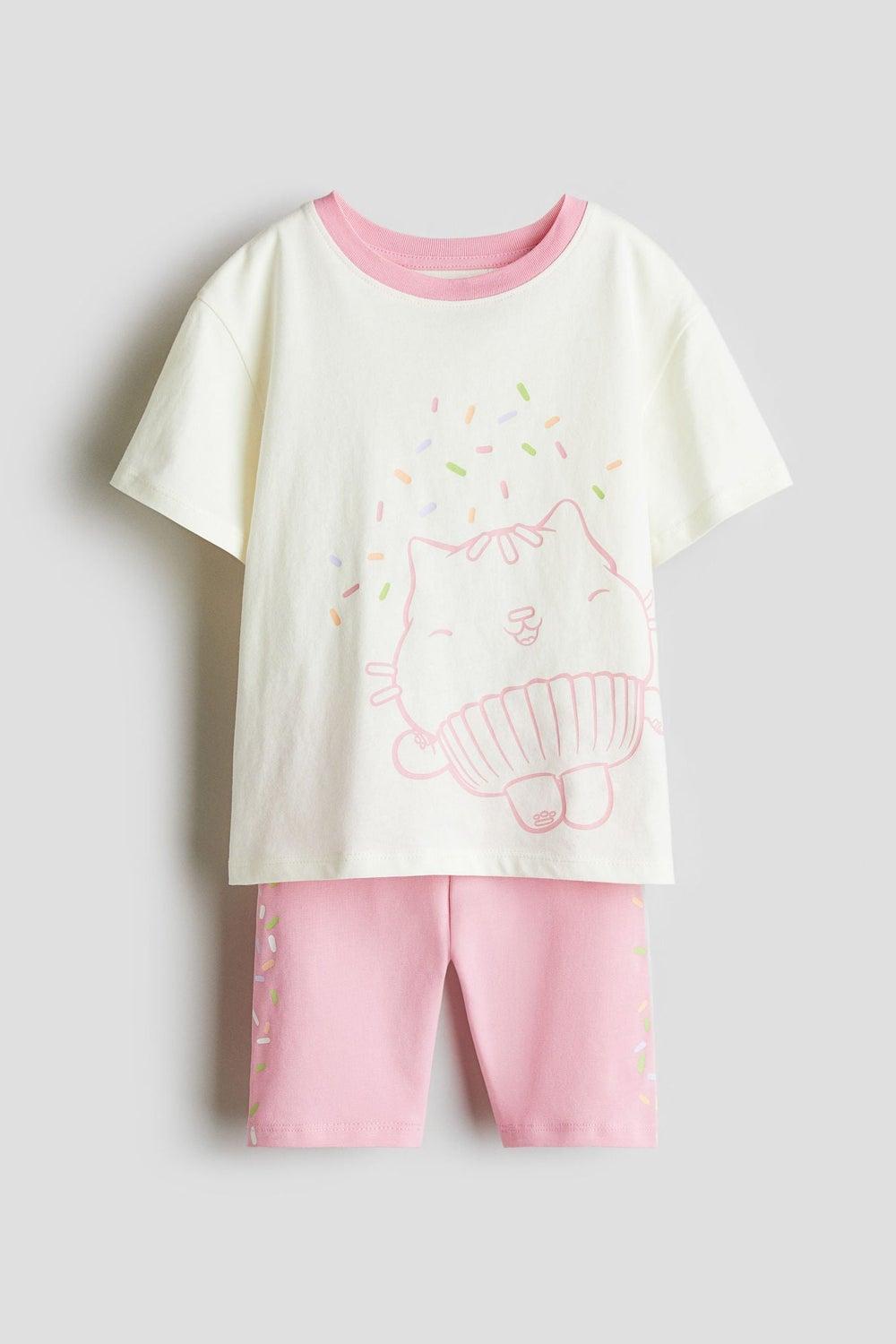 Girls Printed Cotton Set 038-11-108 White Dusty Light - Image 1