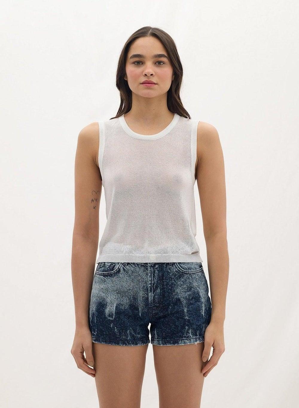 Knitted Top 203 Sleeveless Classic Round Neck - Image 1