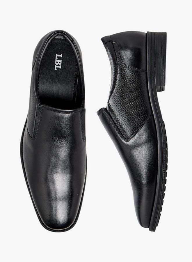 Kf 703 Textured Black Leather Slip-On Loafers - Image 1