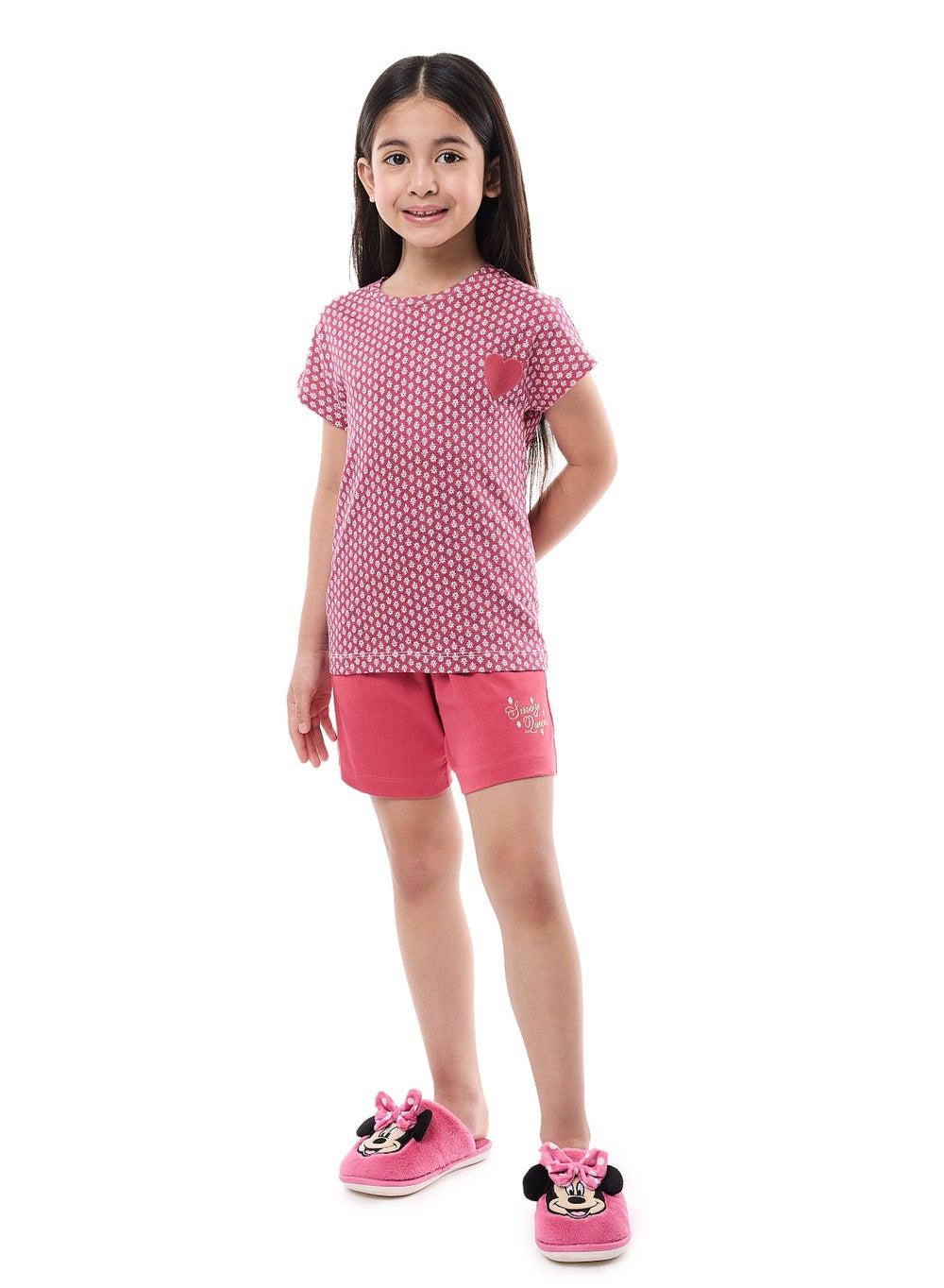 Victor & Jane Girls’ Cotton PJ Set Shorts & Top - Image 1