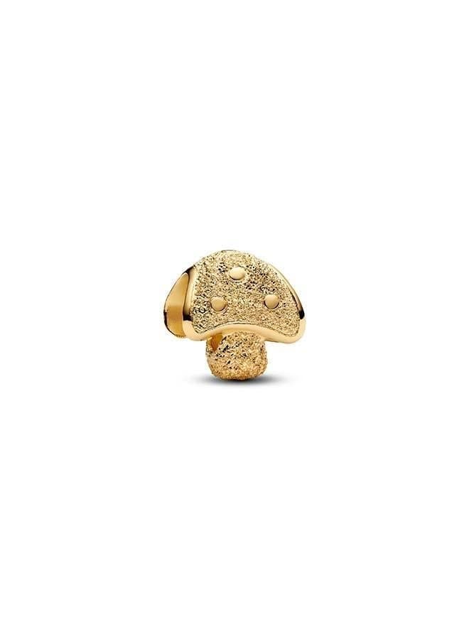14k Gold Textured Mushroom Mini Charm - Image 1
