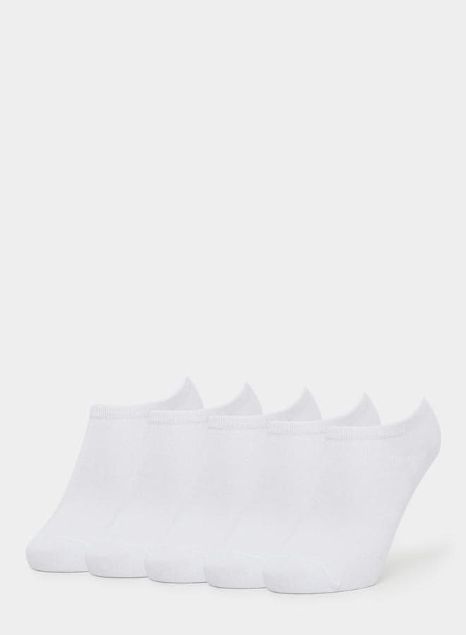 Styli Set of 5 Solid White Ankle Socks - Image 1