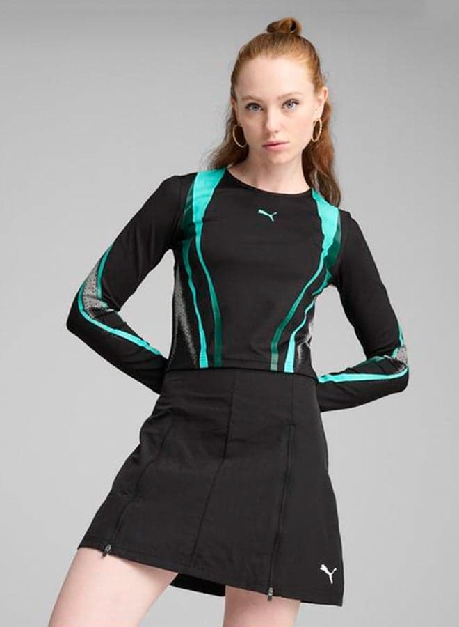 Dare To Cropped Graphic Long Sleeve Tee 63081001 - Image 1