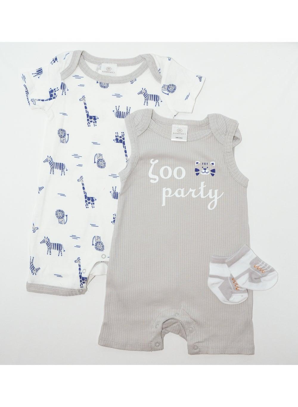 Bambimici Giraffe Print Cotton Bodysuit Set - Image 1