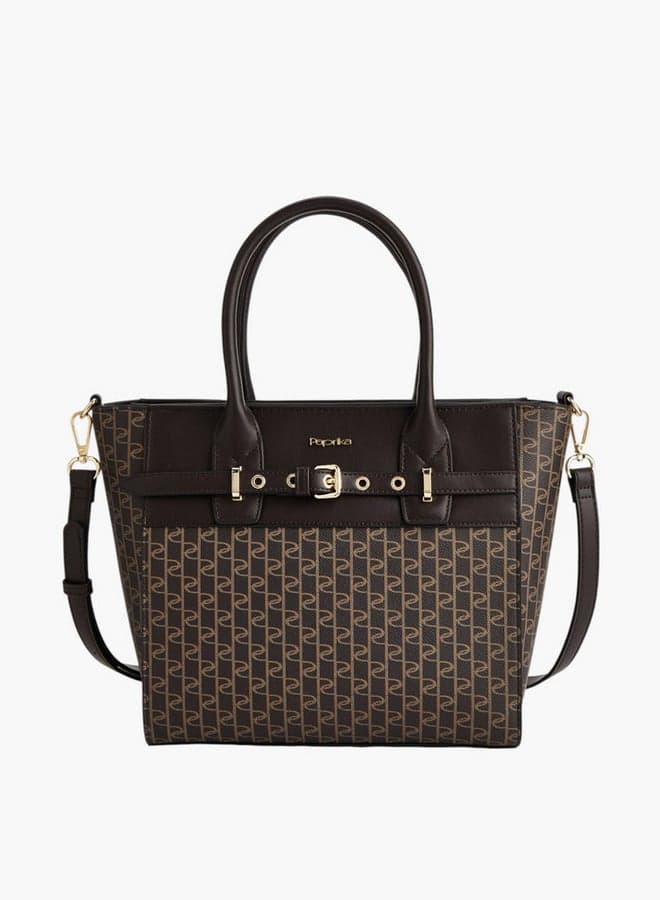 Monogram PU Tote Bag Mtc C73635 Zip Closure - Image 1