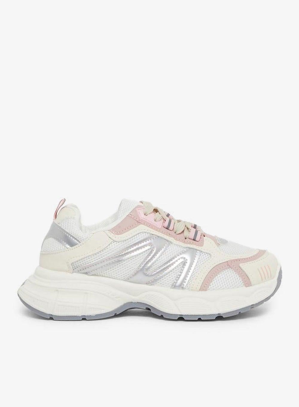 Chunky Sole Lace-Up Pink Low-Top Sneaker - Image 1