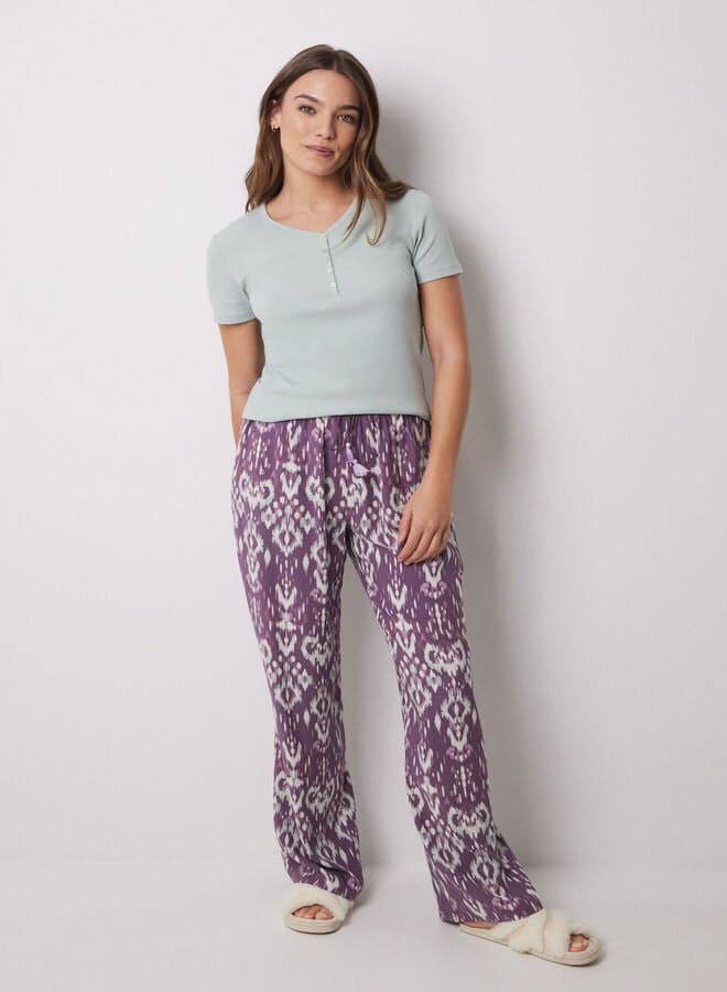 Ikat Print Viscose Trousers 370964975 - Image 1