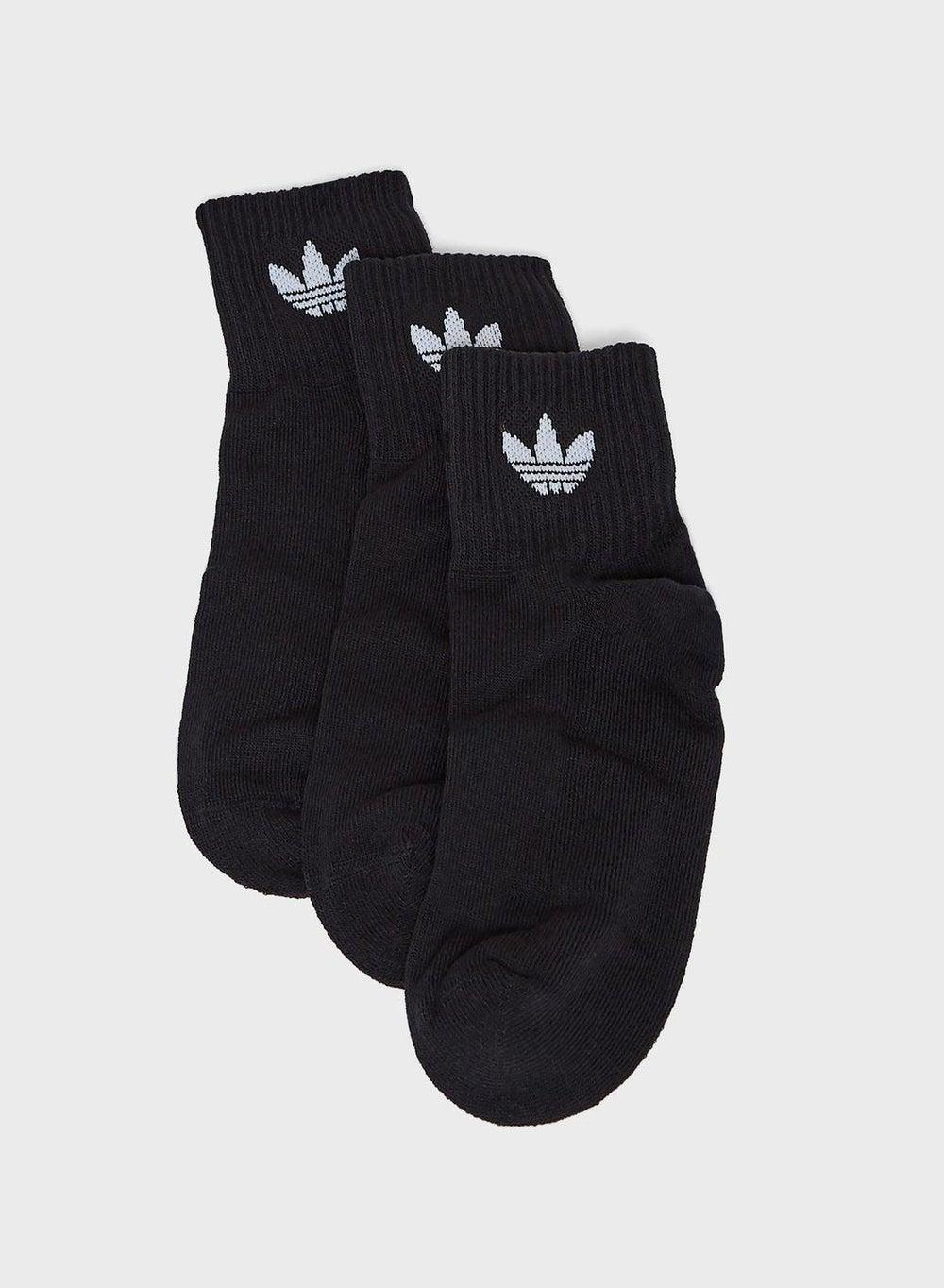 adidas Mid Ankle Socks 3 Pack Black - Image 1