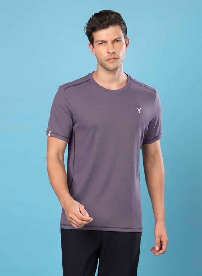Technosport Solid Slim Fit Crew Neck T-Shirt - Image 1