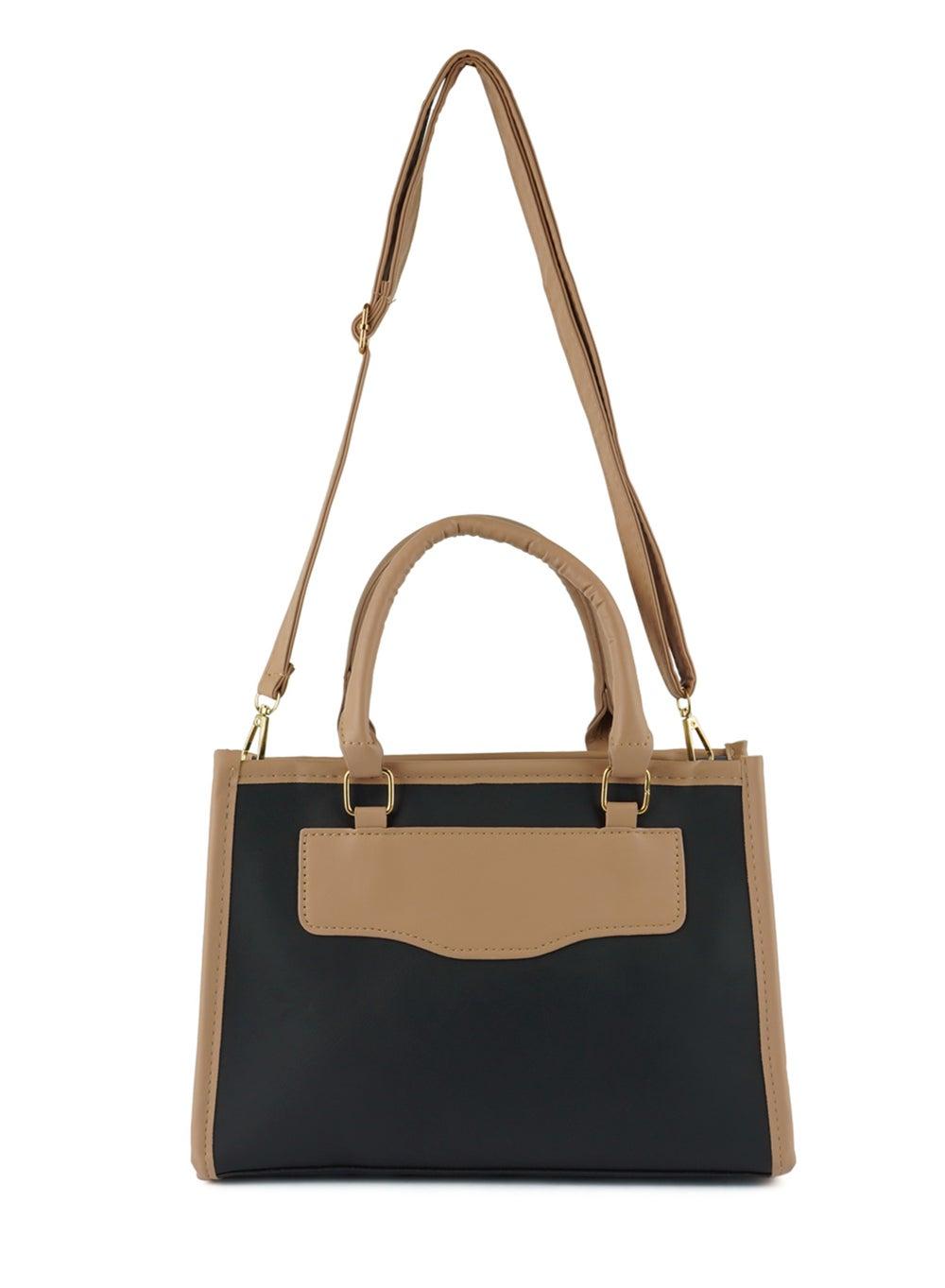 Black Block Tote Bg5479 Dual-Tone Work Bag - Image 1