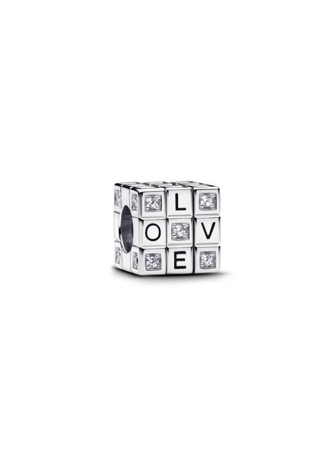Pandora Moveable Toy Cube Charm with Red Hearts - Image 1