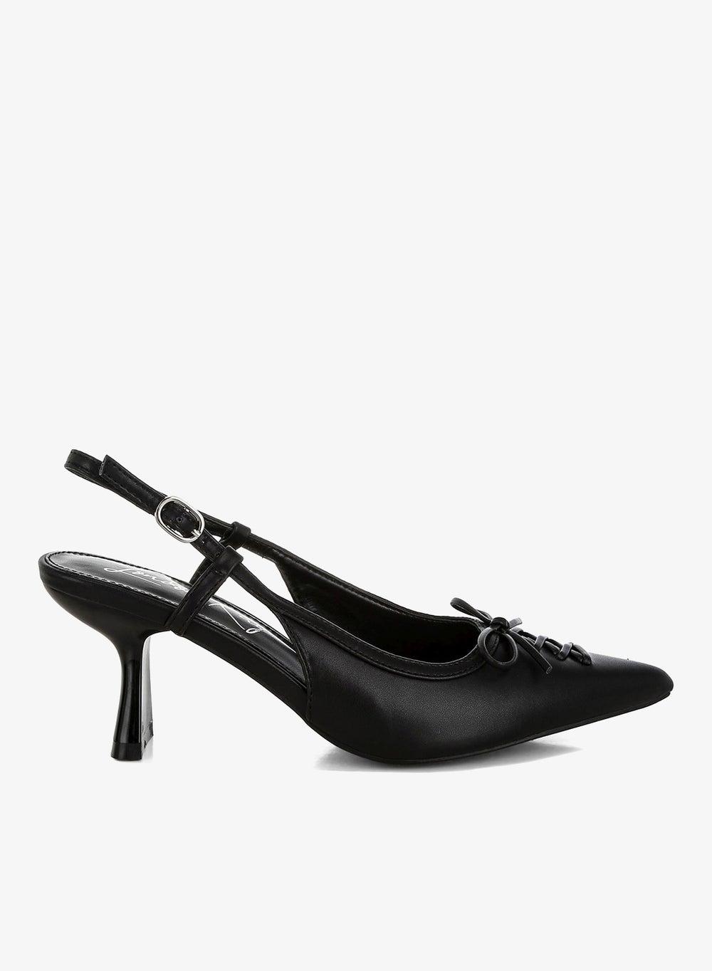 Black Pointed Slingback Kitten Heels Sh5367 - Image 1
