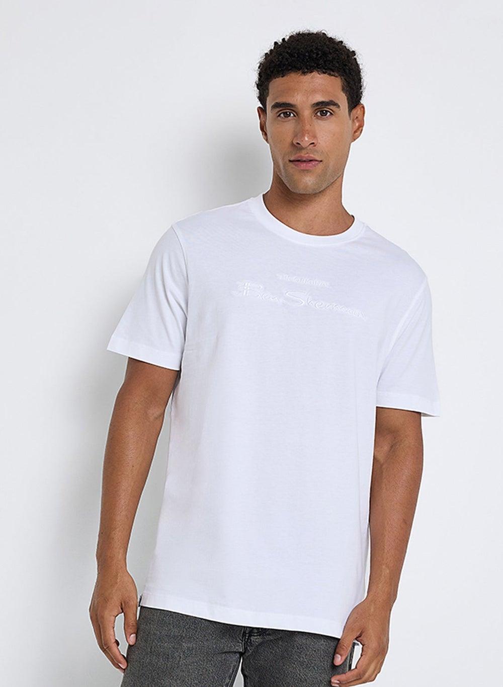 Ben Sherman M3002 Logo Crew Neck T-Shirt White - Image 1